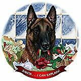 Belgian Malinois Mahogany Dog Porcelain Ornament 'Santa. I Can Explain!'