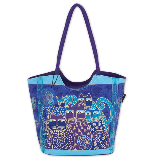 Indigo Cat Scoop Tote by Laurel Burch