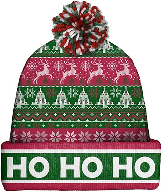 Spoontiques Winter Beanie Hat, One Size Fits Most - Ho Ho Ho Christmas Sweater