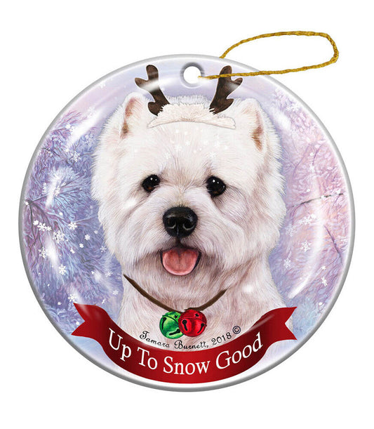 Holiday Pet Gifts West Highland Terrier Westie Porcelain Christmas Ornament