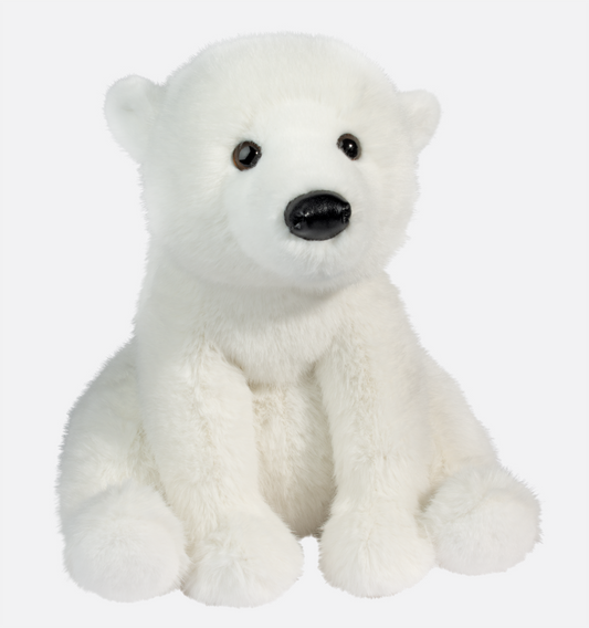 Douglas Toys Super Whitie Polar Bear Soft Plush Stuffed Animal, 11" sitting