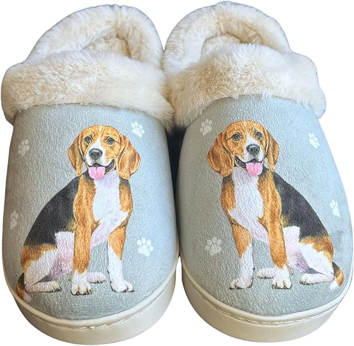 E&S Pets Beagle Snugg Slippers for Pet Lovers - Fuzzy Memory Foam, S/M