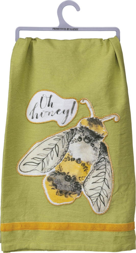 Primitives by Kathy Dish Towel - Oh Honey, Bee Towel	28" x 28"