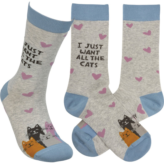Primitives by Kathy Socks - Socks - I Just Want All The Cats