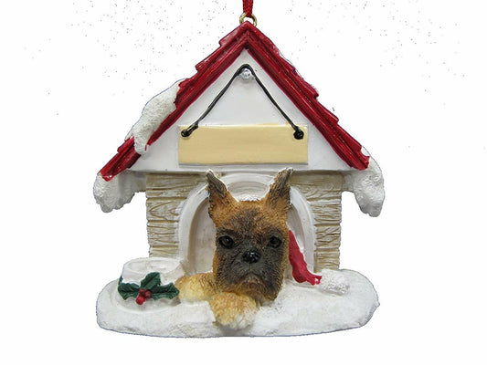 Fawn Boxer, Cropped Doghouse Ornament Hand Painted Easily Personalized
