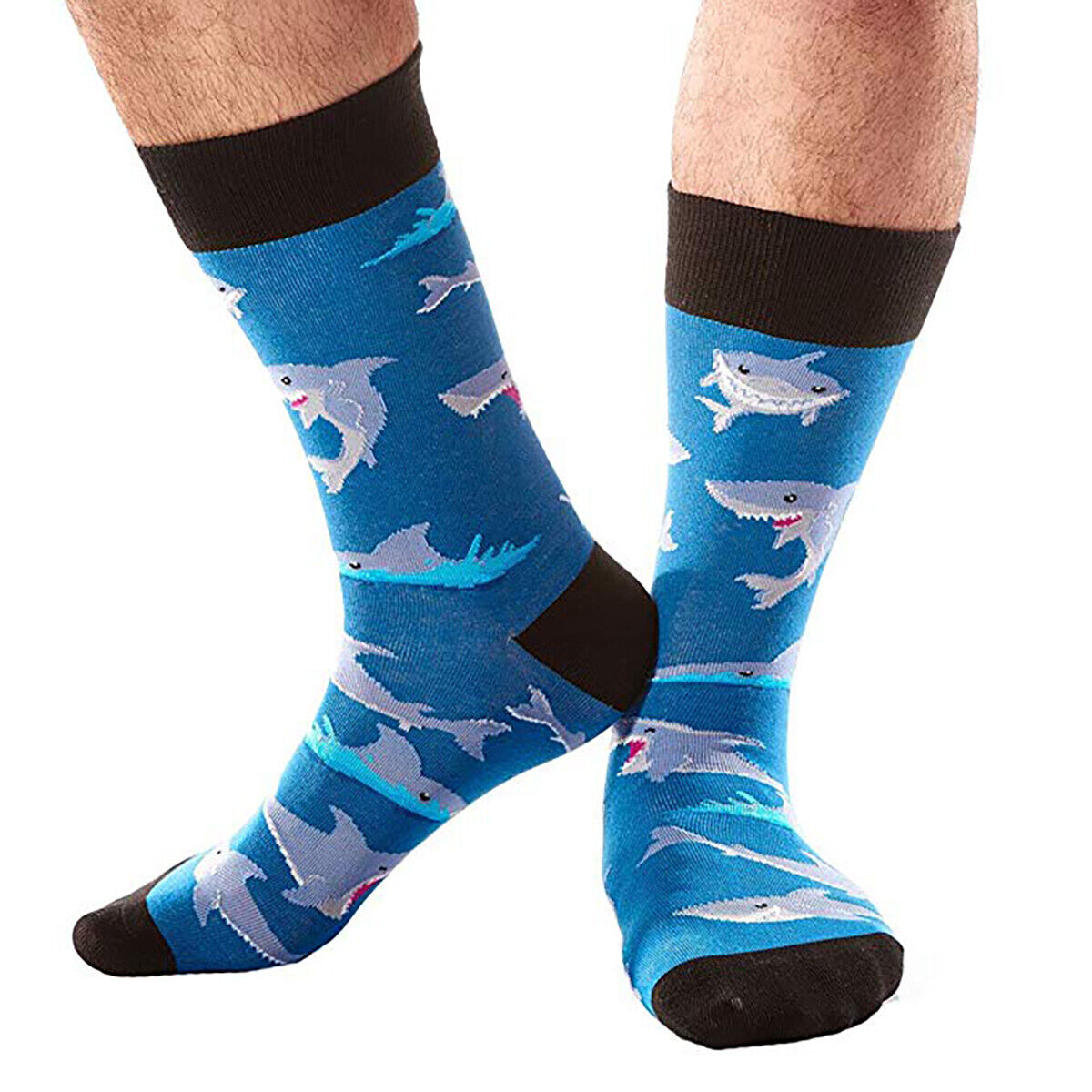 Yo Sox Men's Crew Socks SHARKS