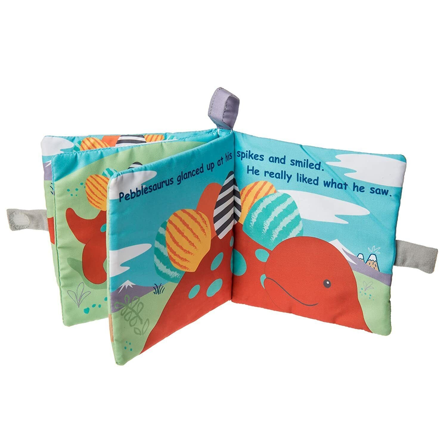 Mary Meyer Soft Cloth Book with Crinkle & Squeaker, 6-Inches, Pebblesaurus Dino
