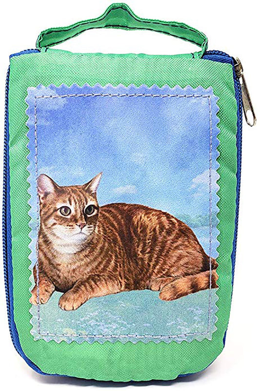 Orange Tabby Cat Foldable Tote Bag - Waterproof - Zippered Market Tote