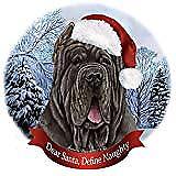 Holiday Pet Gifts Neapolitan Mastiff Tawny Cropped Santa Hat Porcelain Ornament