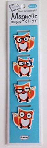 Cute Foxes Illustrated Magnetic Page Clips Set of 4 by Re-marks