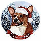 Holiday Pet Gifts Corgi Pembroke Red/White Dog Santa Hat Porcelain Ornament