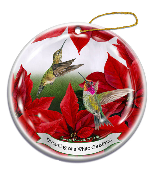 Holiday Pet Gifts Anna's Hummingbird Porcelain Christmas Ornament