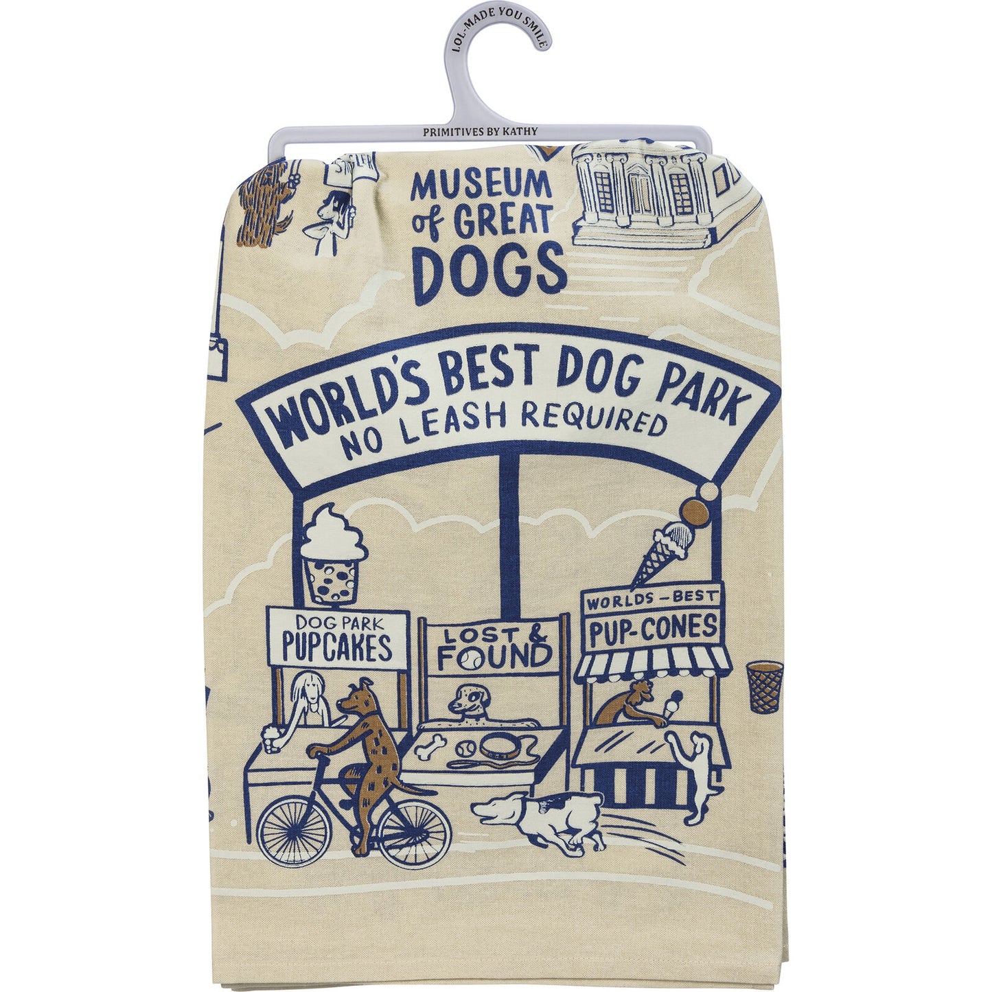 Primitives by Kathy Dish Towel - World's Best Dog Park No Leash Required