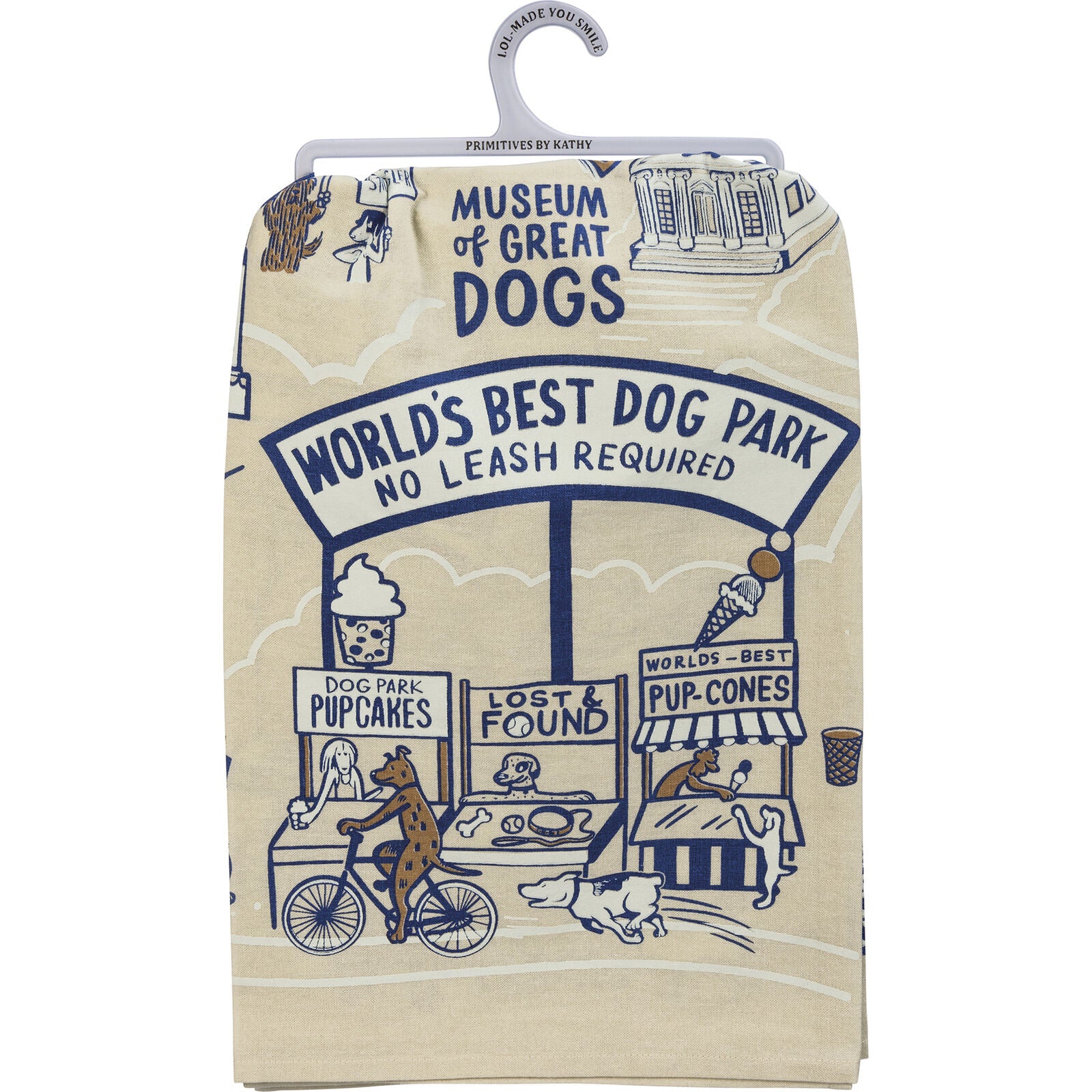 Primitives by Kathy Dish Towel - World's Best Dog Park No Leash Required
