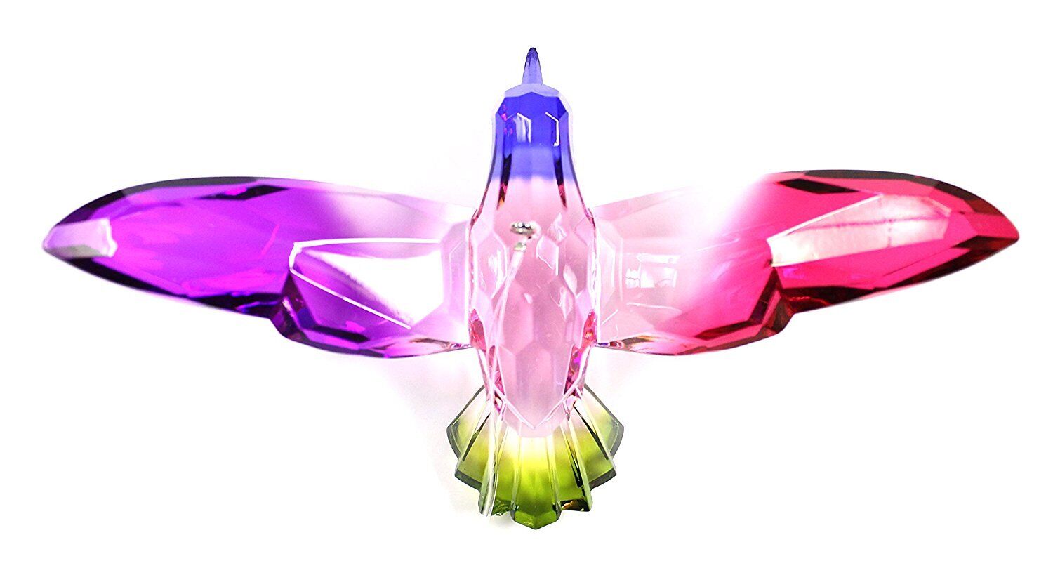 Colorful 6 Inch Hummingbird Ornament/Sun-catcher (Pink/Green)
