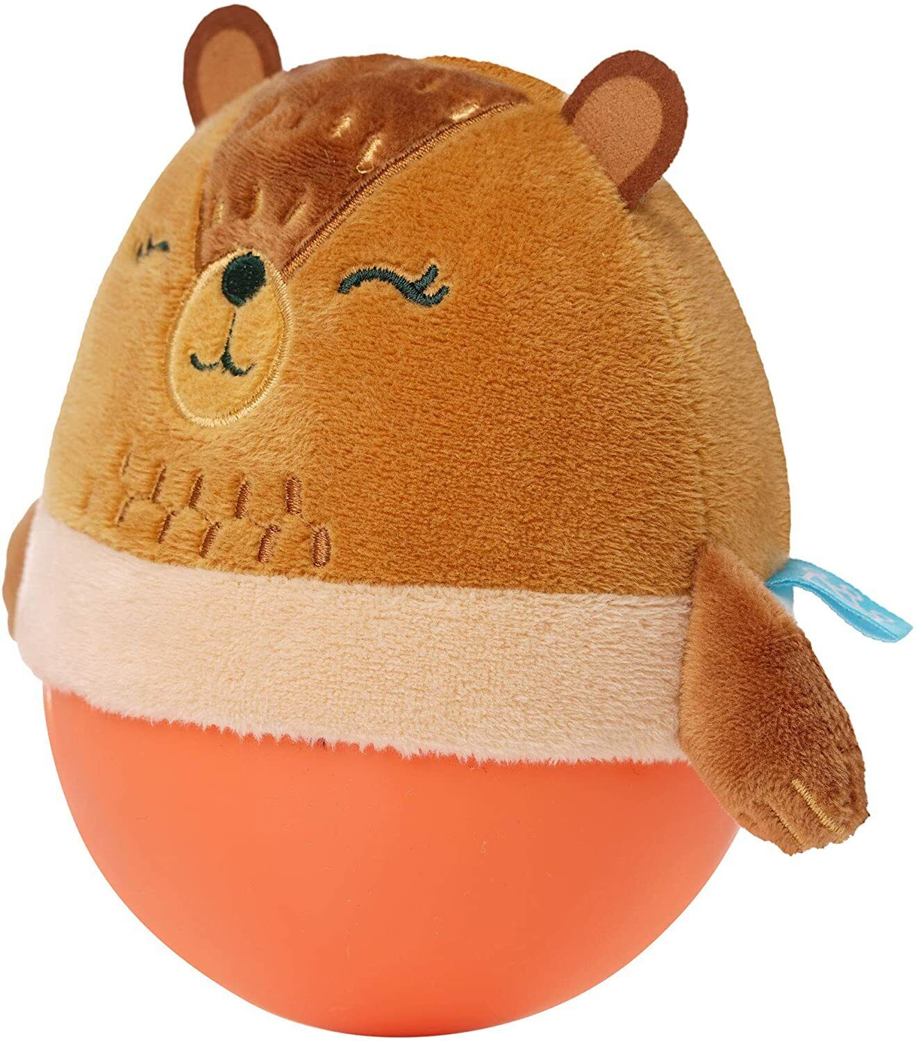 Manhattan Toy Wobbly Bobbly Bear, Silicone Wobble Ball & Embroidered Plush Toy