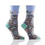 Peace Symbol and Retro Beatle Cars Women's Crew Socks by Yo Sox