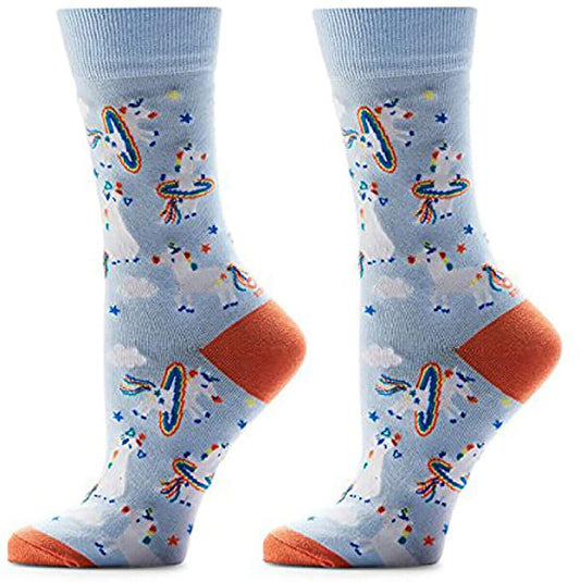 Yo Sox Women's Crew Socks, Unicorns, Women's sizes 6-10