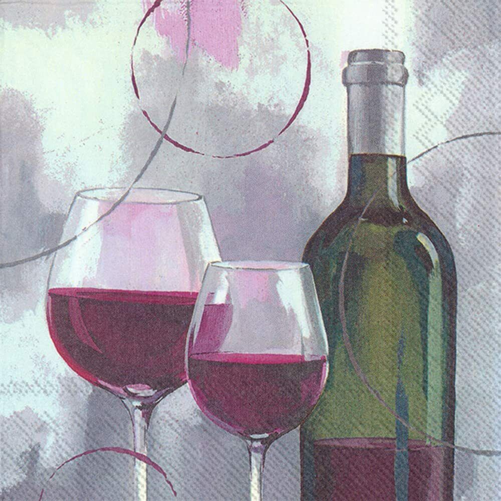 Boston International 6.5 x 6.5 in. Paper Lunch Napkin Modern Red Wine