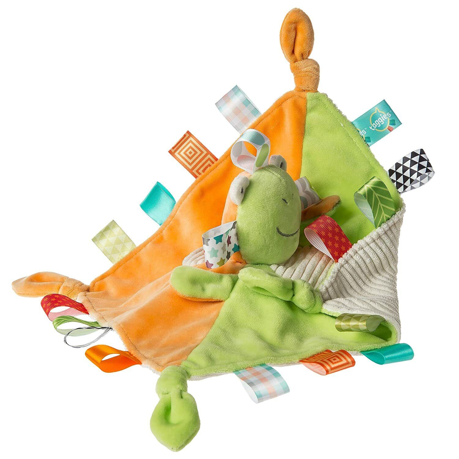 Mary Meyer Taggies Frog & Bear, 2-Sided Stuffed Animal Security Blanket 6"