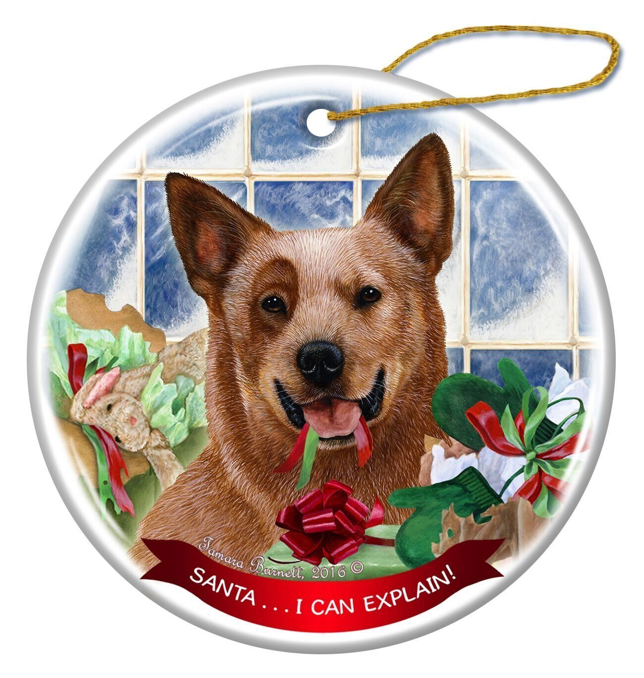 Australian Cattledog RedTick Dog Porcelain Hanging Ornament Pet Gift