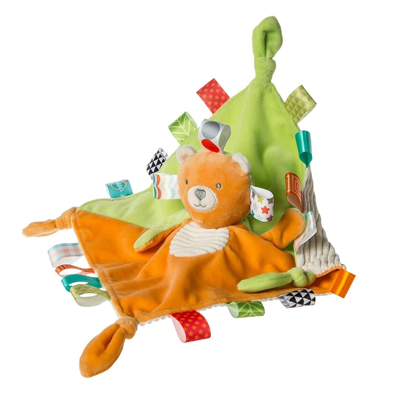 Mary Meyer Taggies Frog & Bear, 2-Sided Stuffed Animal Security Blanket 6"