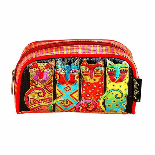 Laurel Burch Feline Clan Cats Foil Cosmetic Bag