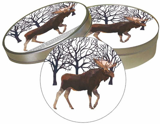 Paperproducts Design Coaster Set. Set 6, 4”, Patti Gay/Two Can Art Winter Moose