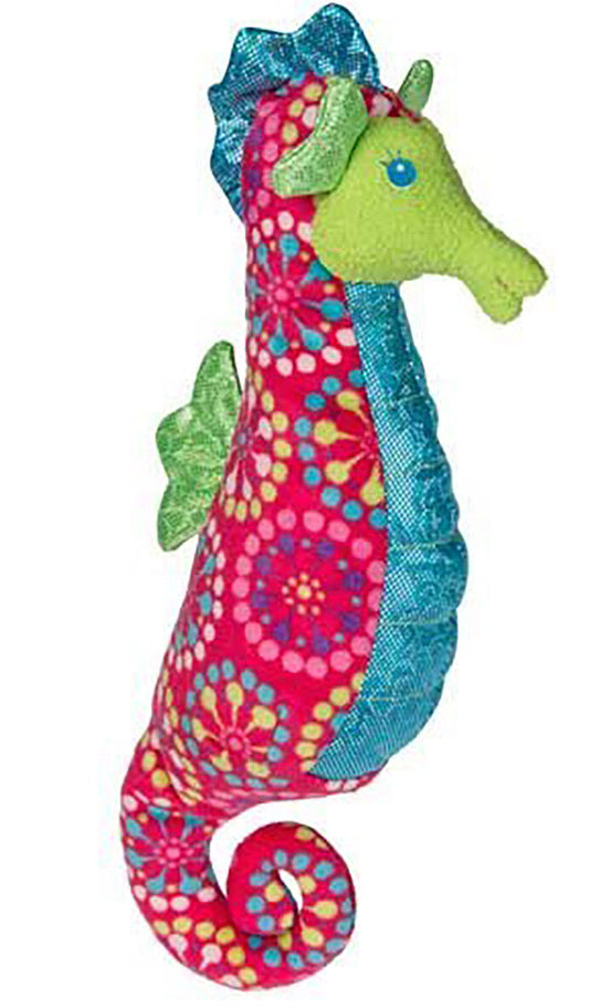 Mary Meyer Print Pizzazz Coral Seahorse Plush Stuffed Animal Toy, Pink, 6"