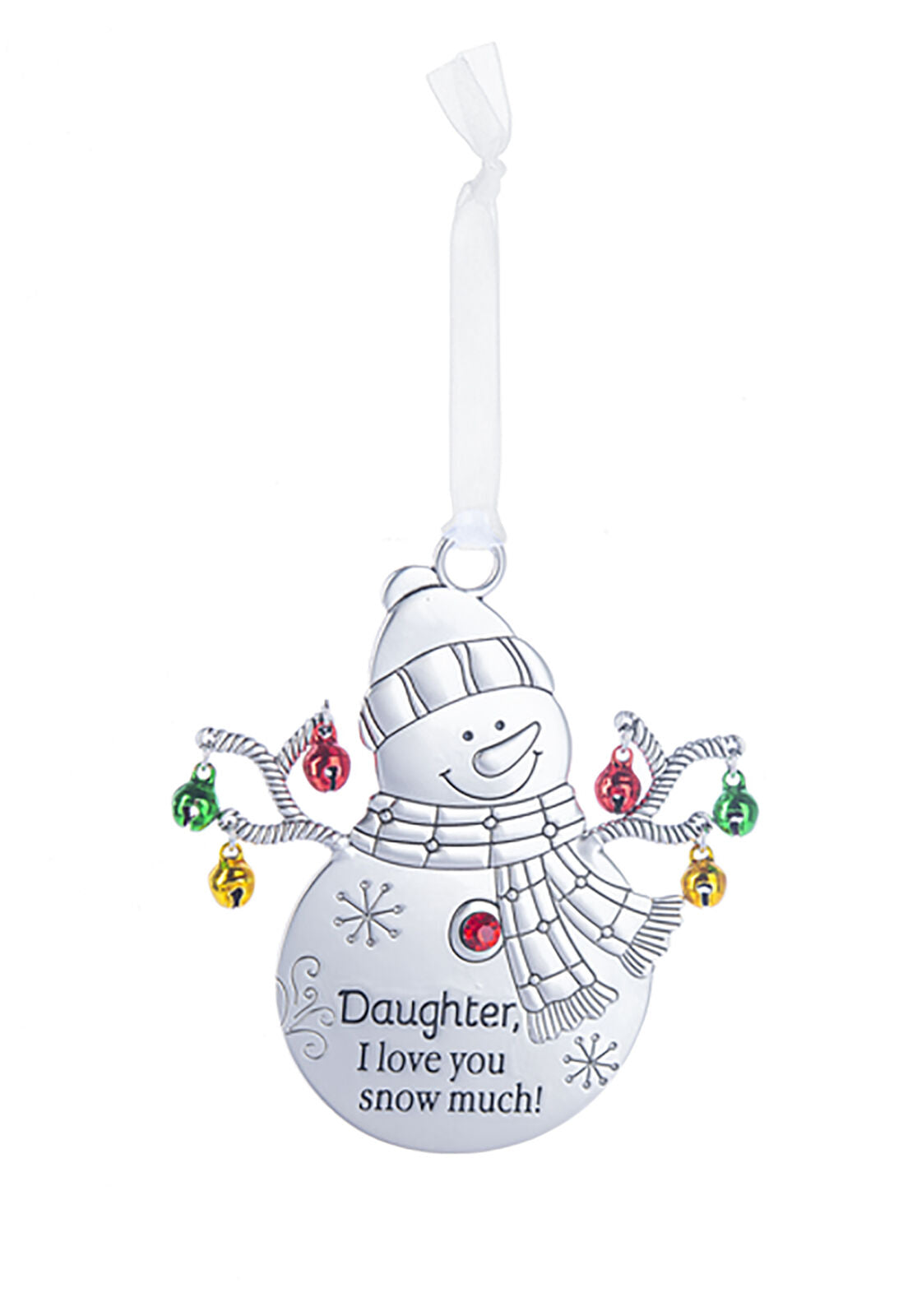 Ganz Snowman with Bells Ornament - Daughter, I love you snow much!