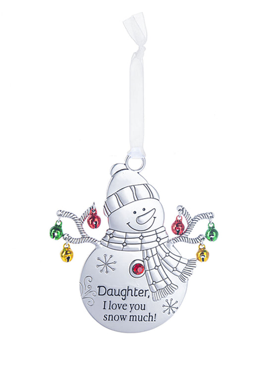 Ganz Snowman with Bells Ornament - Daughter, I love you snow much!