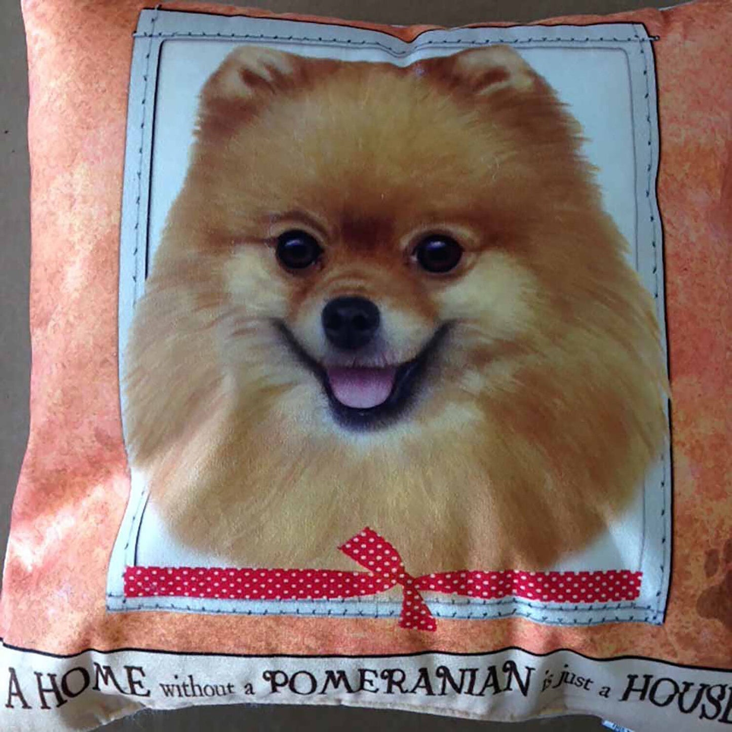 E&S Pets Large Dog Design Throw Pillow 16 x 16 inches - Pomeranian