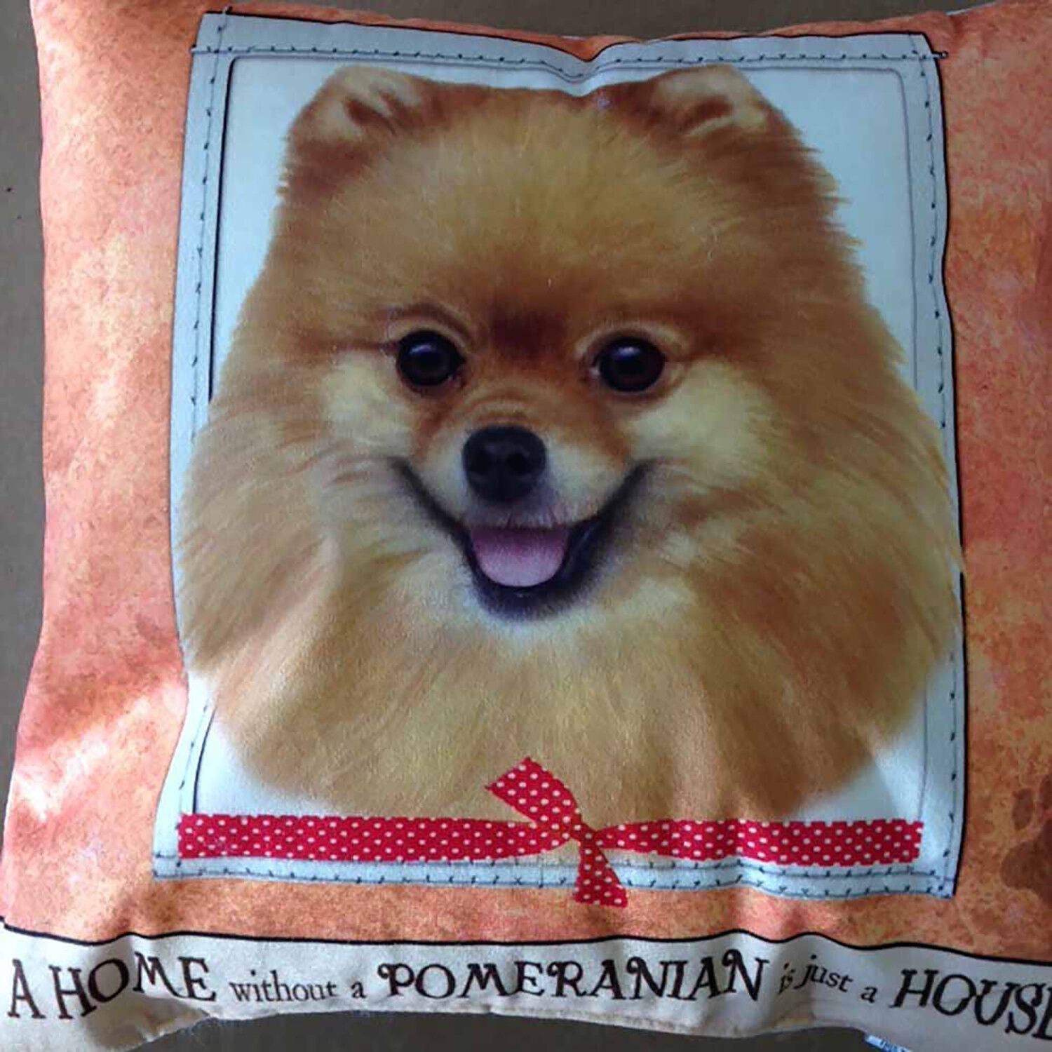 E&S Pets Large Dog Design Throw Pillow 16 x 16 inches - Pomeranian