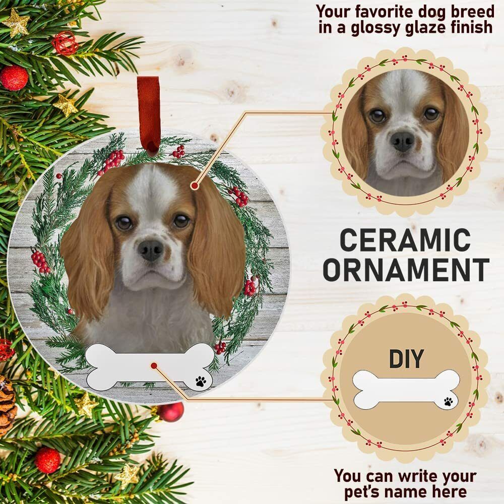 Cavalier King Charles - E&S Pets - DIY Personalizable, Ceramic Round Ornament