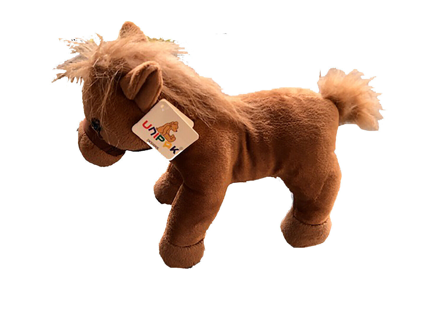 Unipak Designs 8" Standing Brown Horse Plush Toy Stuffed Animal