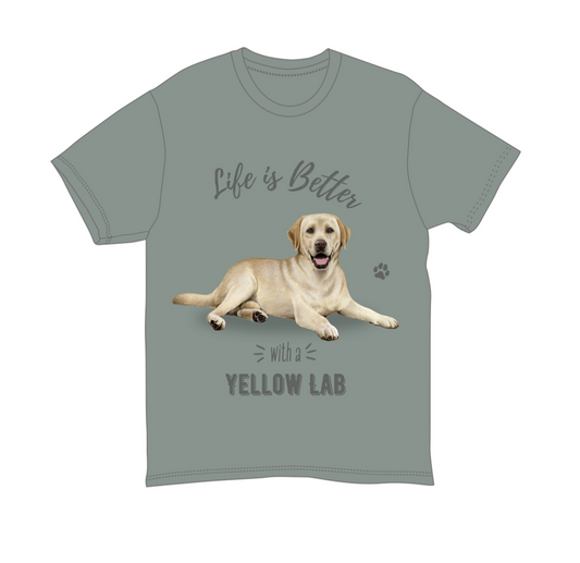 Yellow Labrador Unisex 100% Cotton T-Shirt - Super Soft & Comfortable, Medium