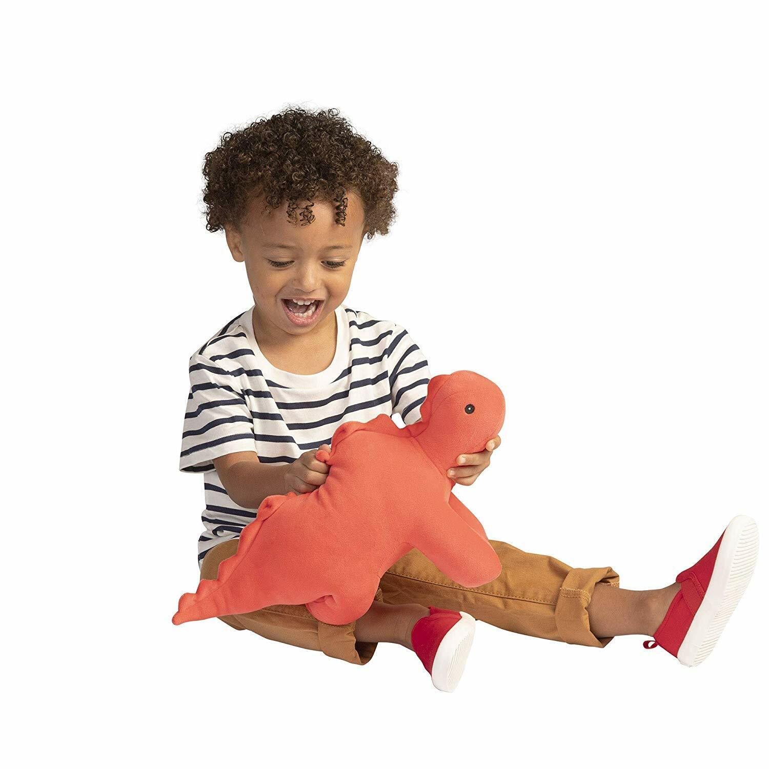 Manhattan Toy Gummy Velveteen Stegosaurus Dinosaur Stuffed Animal, 9.5", Coral