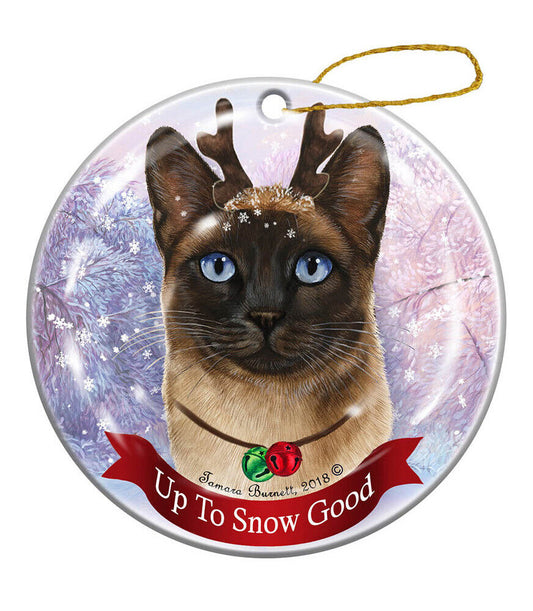 Holiday Pet Gifts Siamese Cat Porcelain Christmas Ornament