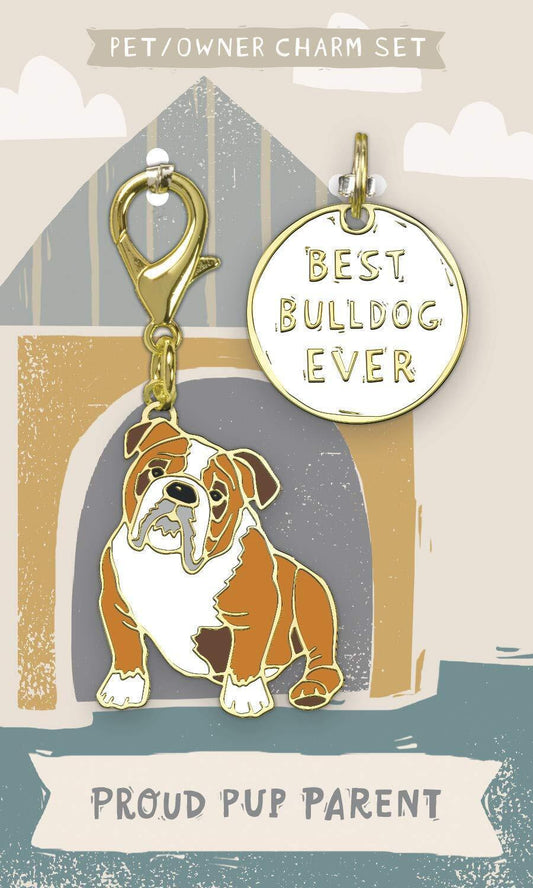 Primitives By Kathy Dog Collar Charm Set - Bulldog