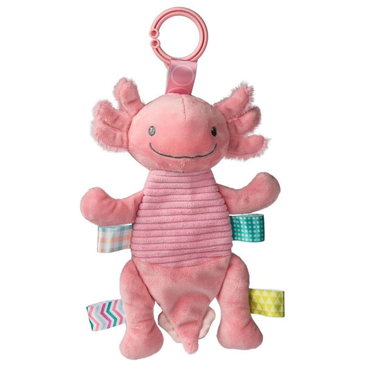 Mary Meyer Crinkie Teether Toy with Crinkle & Rattle Inside, 9",  Pink Axolotl