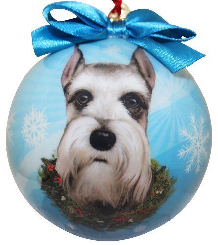 Schnauzer Christmas Ornament Shatter Proof Ball Easy To Personalize