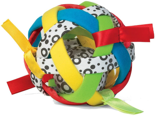Manhattan Toy Bababall Tactile Sensory Multicolored Fabric Covered Rattle with