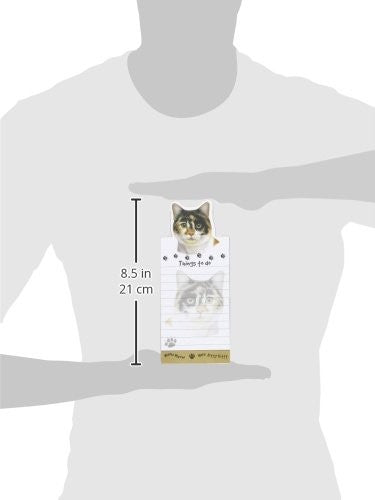 "Calico Cat Magnetic List Pads" Uniquely Shaped Sticky Notepad Measures 8.5 by