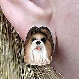 Conversation Concepts Shih Tzu Tan Earrings Post