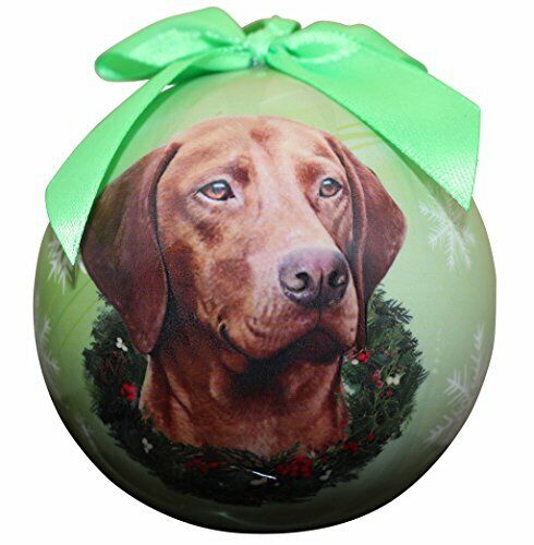 "Viszla Christmas Ornament" Shatter Proof Ball Easy To Personalize