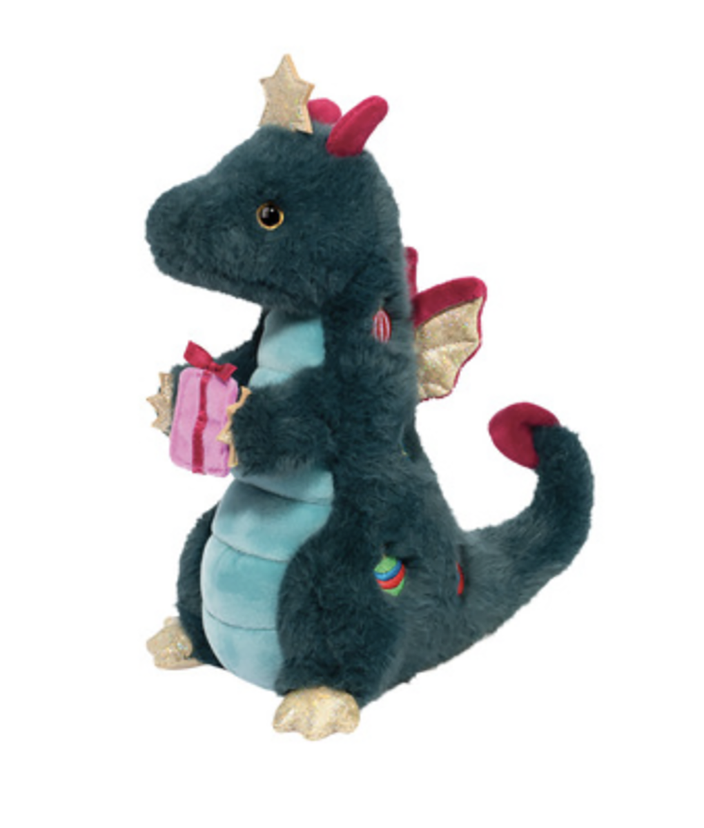 Douglas Deck the Dragon Plush Stuffed Animal with Shimmery Wings, 9.5"