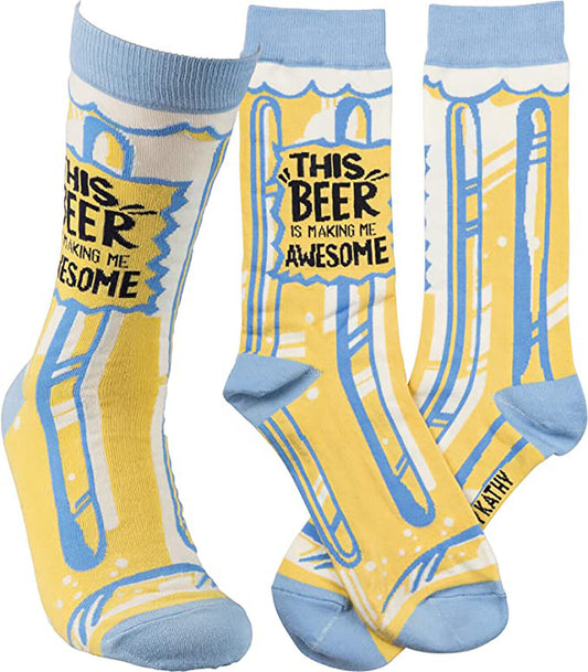 Primitives by Kathy Unisex Socks - This Beer Is Making Me Awesome