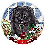 Chow Chow Blue Dog Porcelain Ornament Pet Gift 'Santa. I Can Explain!'