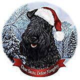 Holiday Pet Gifts Kerry Blue Terrier Dog Santa Hat Porcelain Ornament