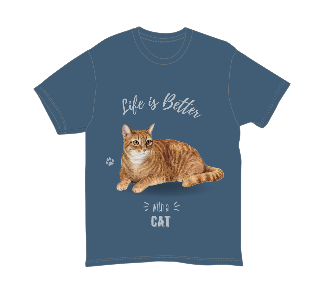Orange Tabby Cat Unisex 100% Cotton T-Shirt - Super Soft & Comfortable, Medium